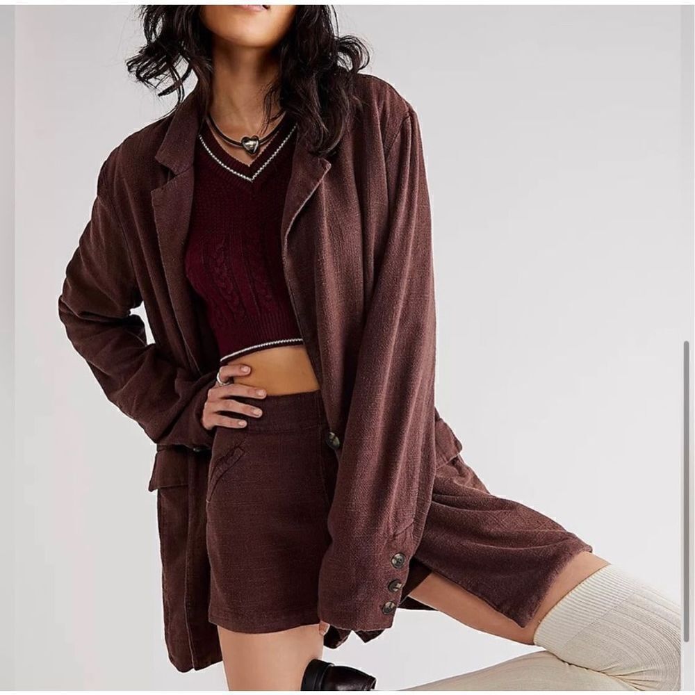 Free people If You Try Short Suit Set size 8 brown